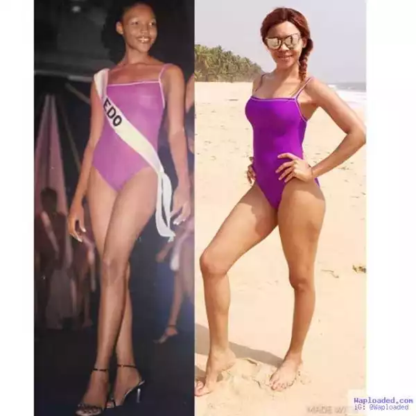 Photos: Anita Uwagbale Shows Off Toned Body In Same Swimsuit She Wore For MBGN In 2004